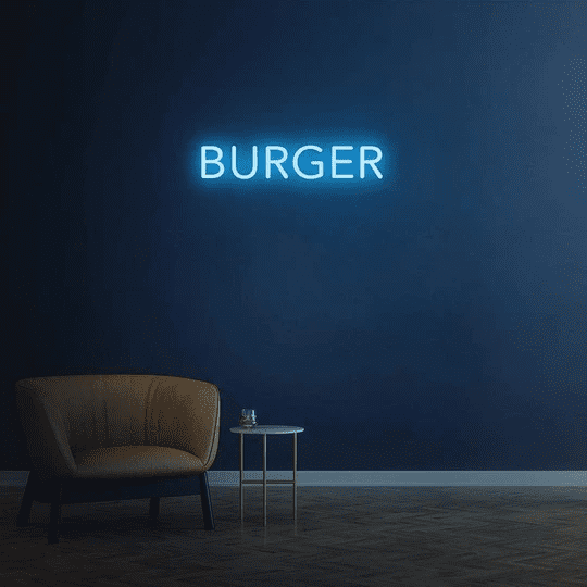 burger neon sign