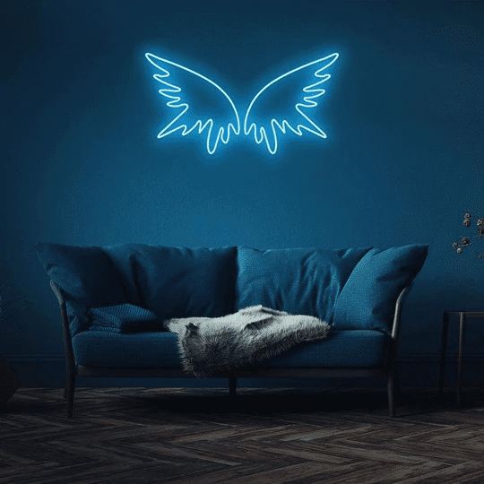 blue butterfly neon sign