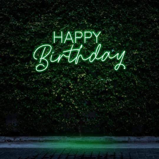 happy birthday neon sign